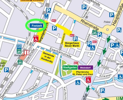 Lageplan des 74. Bühler Zwetschgenfestes